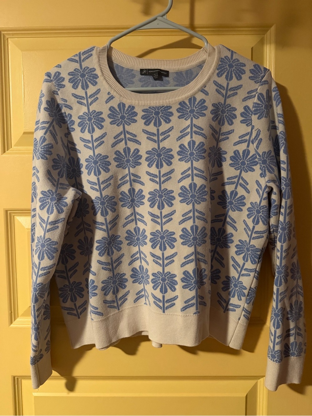 Light Blue Floral Crewneck Sweater - Unknown Brand